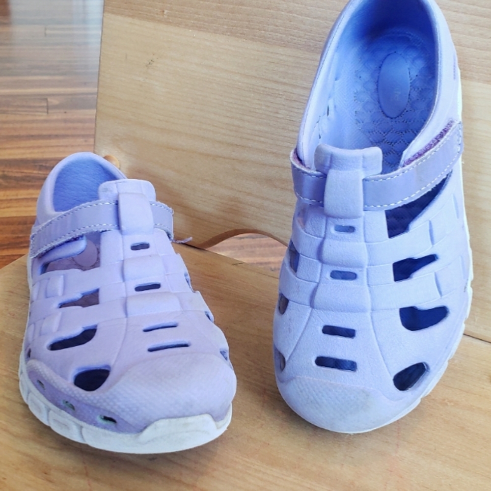 11t girls purple caged sandals sneakers summer shoes cool & waterproof